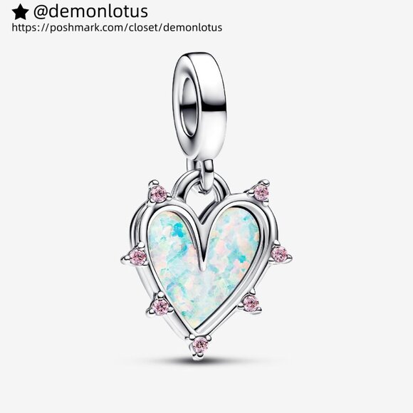 Pandora Friendship Opalescent Double Dangle Charm - Picture 1 of 5